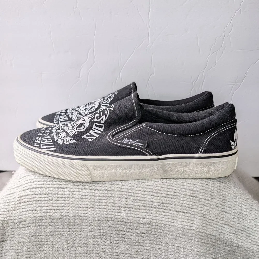 Maui and Sons Slip On Canvas Shoes Skull 9.5